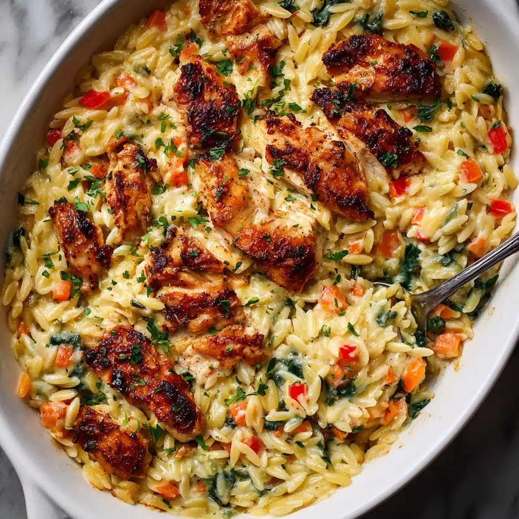 Creamy Chicken and Orzo Bake Recipe - Recipe Image