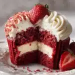 Strawberry Cheesecake Red Velvet Cupcakes Recipe