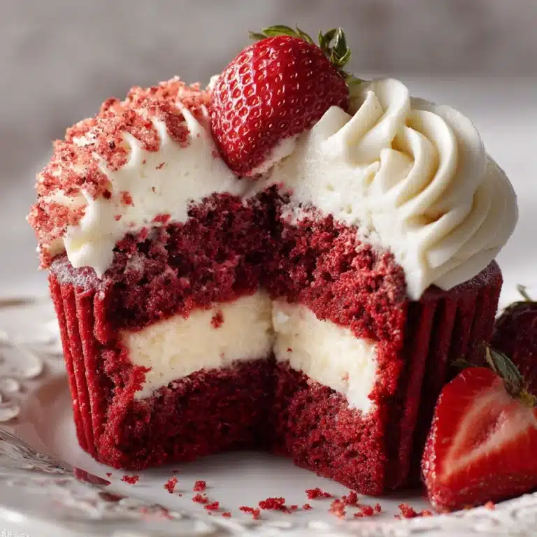 Strawberry Cheesecake Red Velvet Cupcakes Recipe