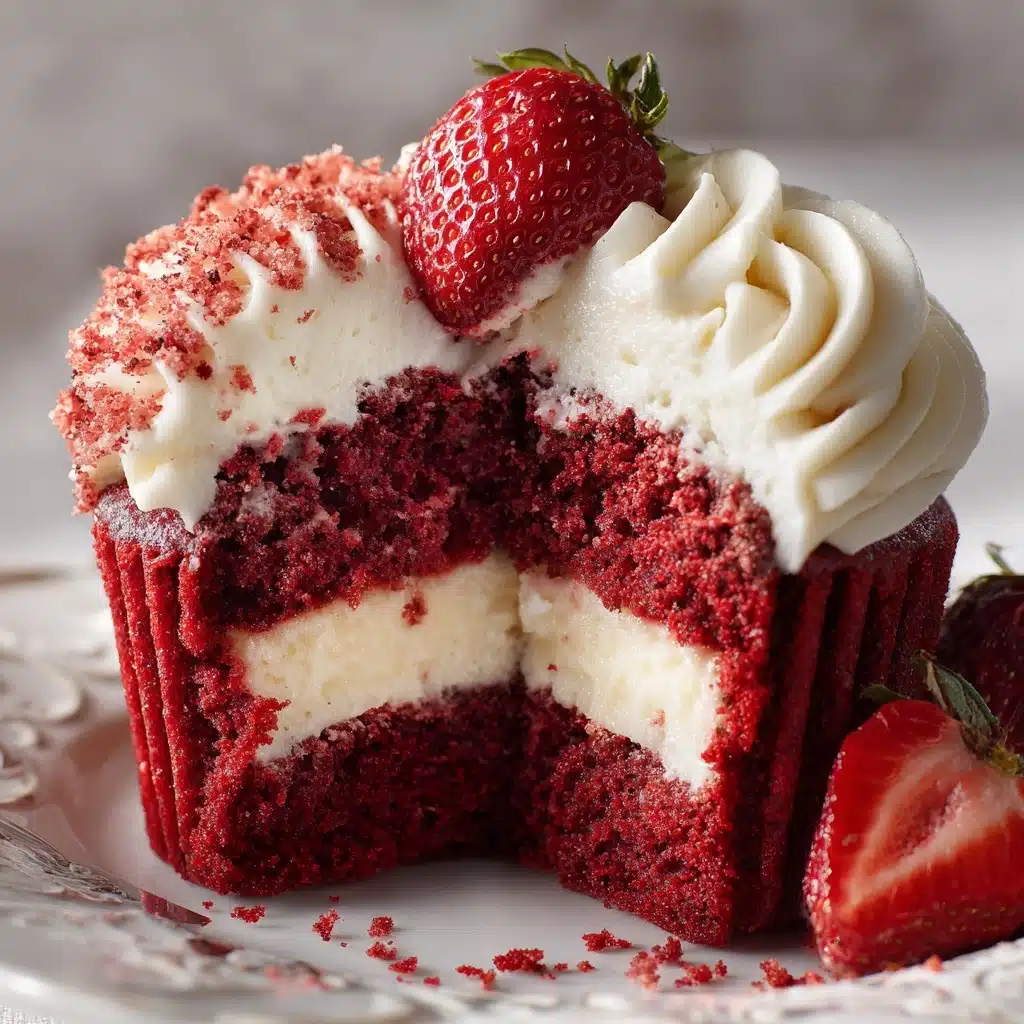Strawberry Cheesecake Red Velvet Cupcakes Recipe