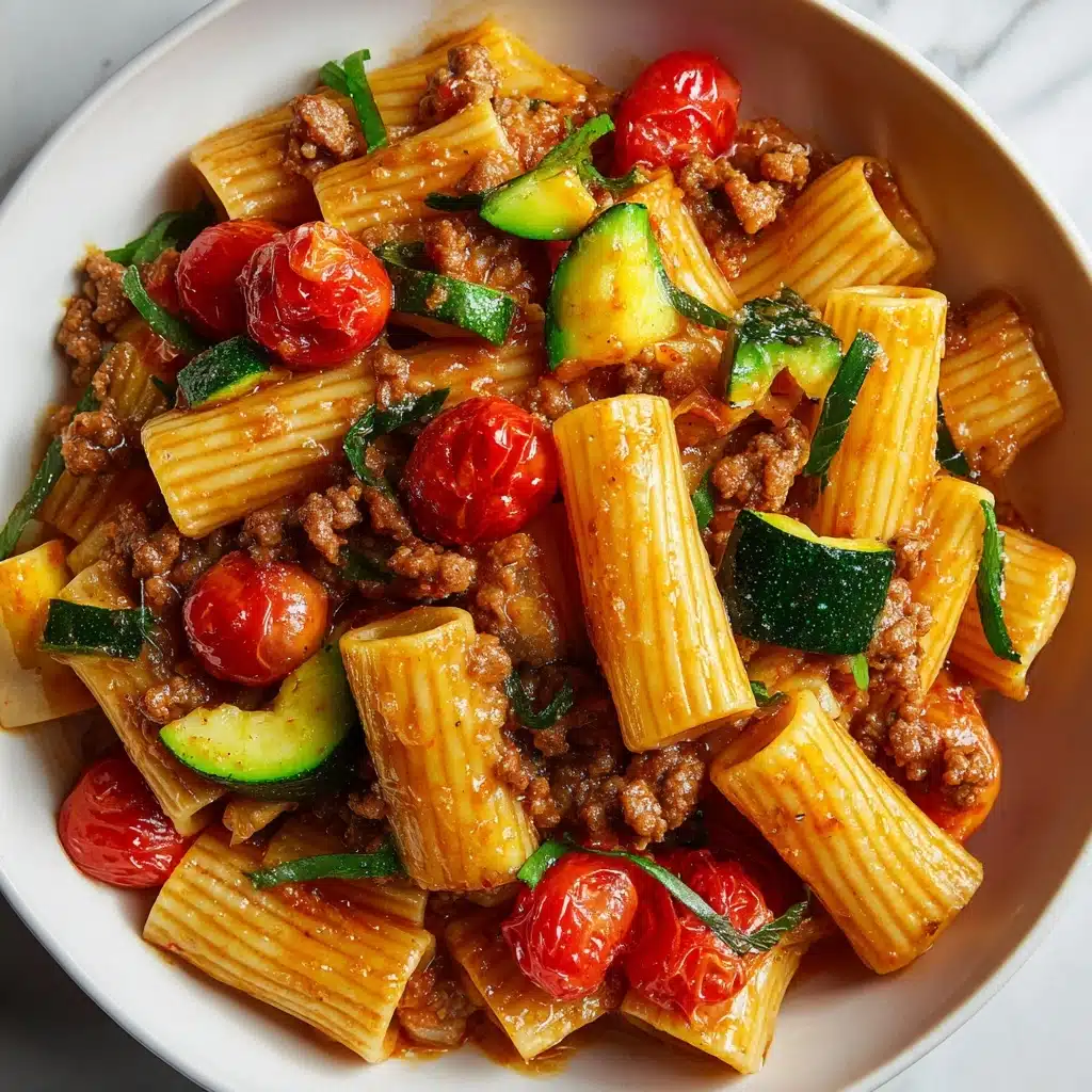 Rigatoni with Sausage, Tomatoes, and Zucchini Recipe