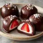 Chocolate Covered Strawberry Frozen Yogurt Bites Recipe