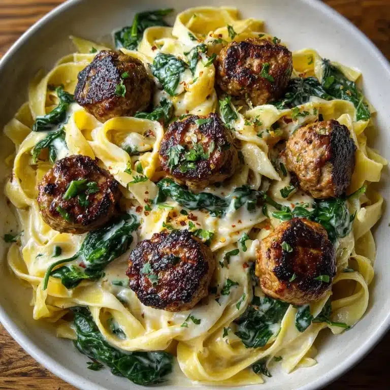 Chicken Ricotta Meatballs in Spinach Alfredo Sauce Recipe