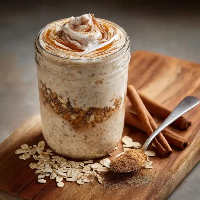 The Best Creamy Cinnamon Roll Overnight Oats Recipe