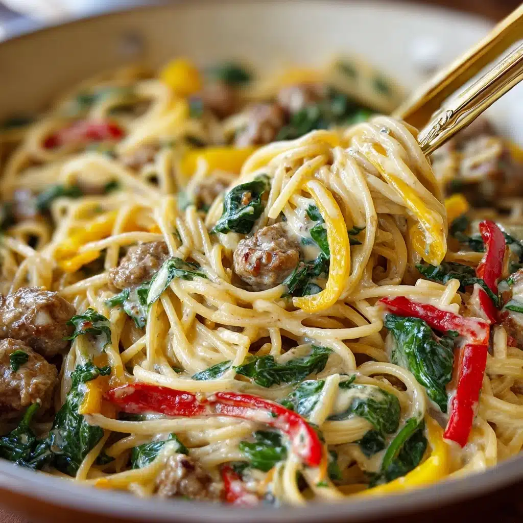 Creamy Sausage and Peppers Pasta Recipe - Recipe Image