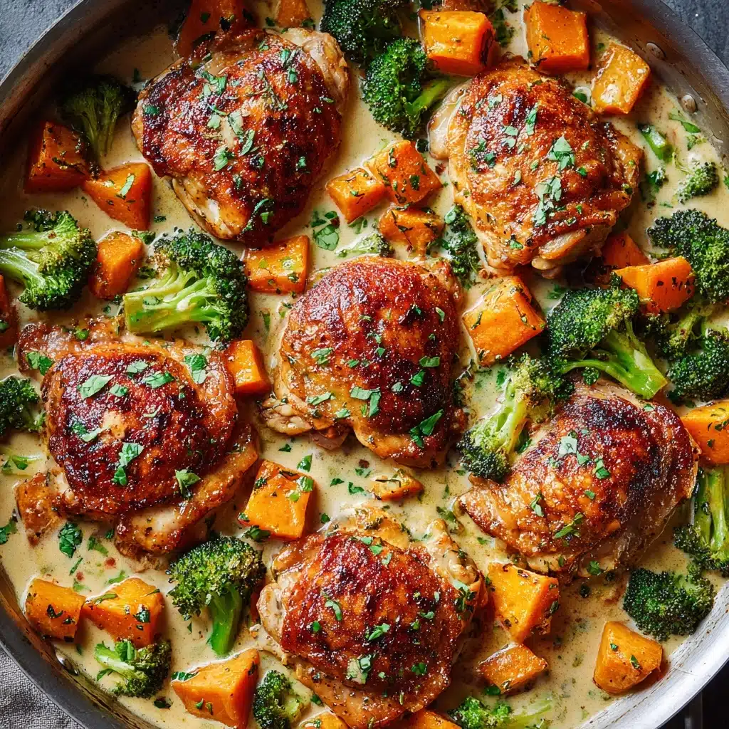 Creamy Garlic Chicken & Vegetables Recipe - Recipe Image