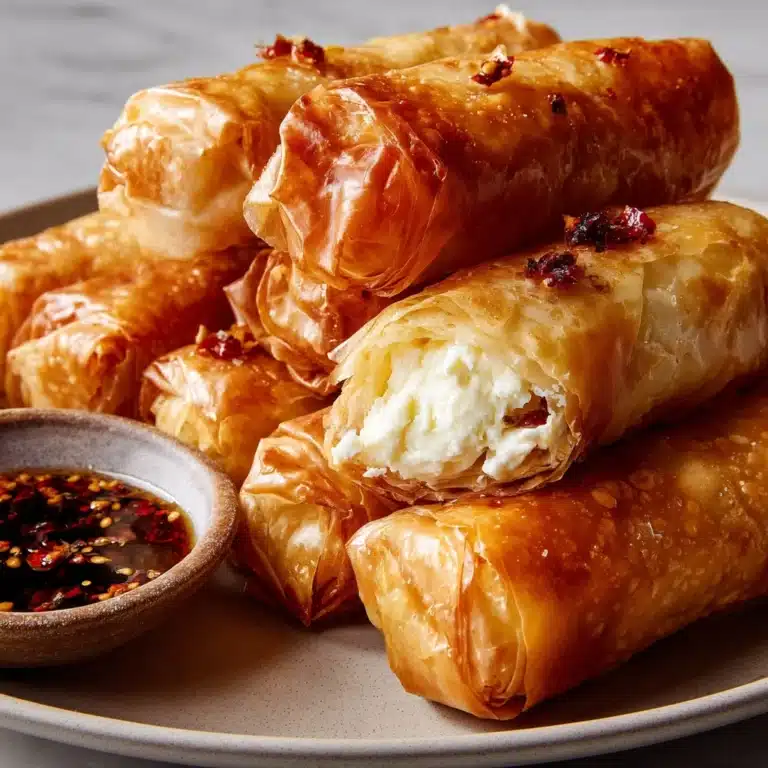 Oven Fried Feta Rolls with Chili Honey Recipe