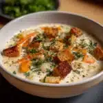 Creamy Vegetable Soup with Croutons Recipe