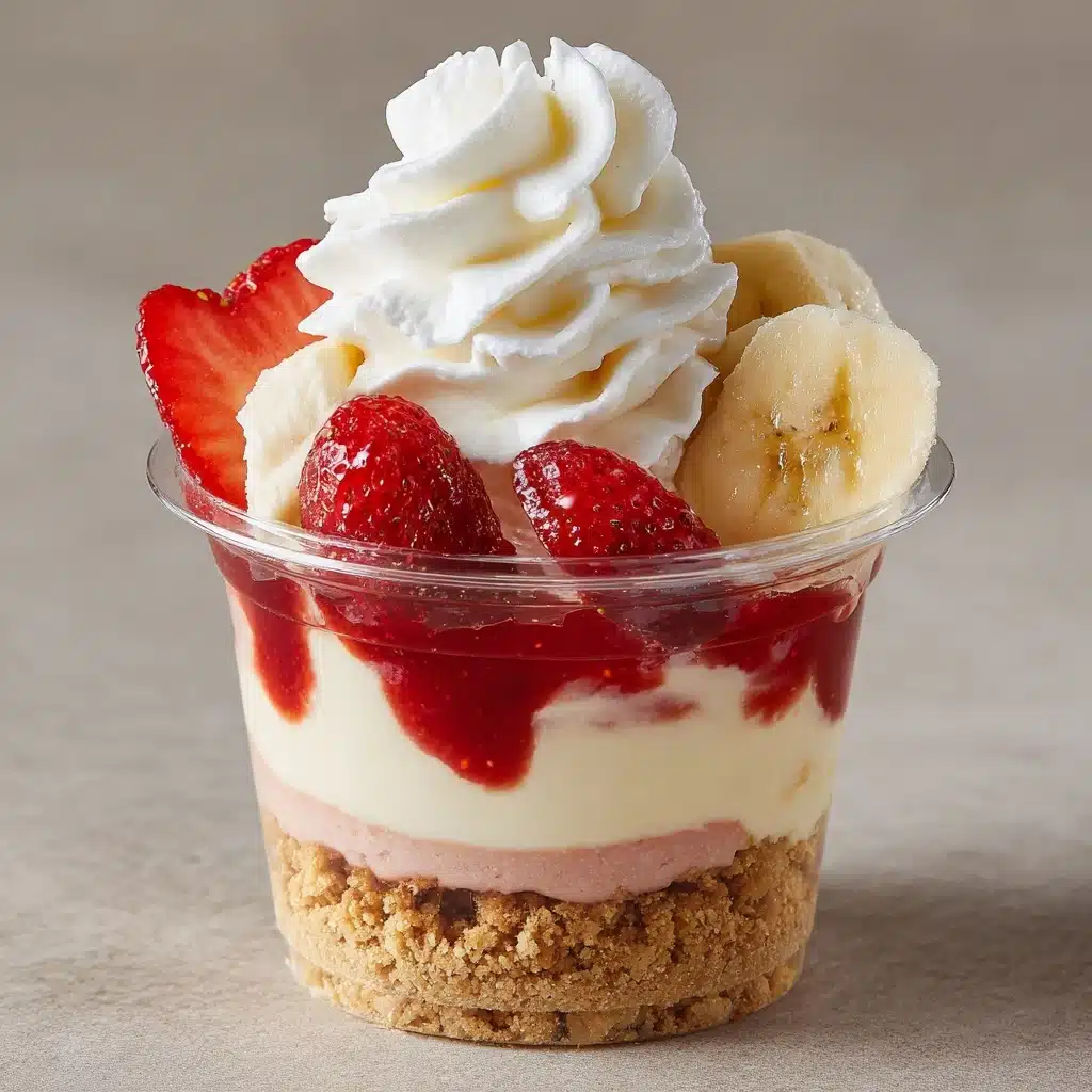 Banana Strawberry Pudding Cheesecake Cups Recipe - Recipe Image