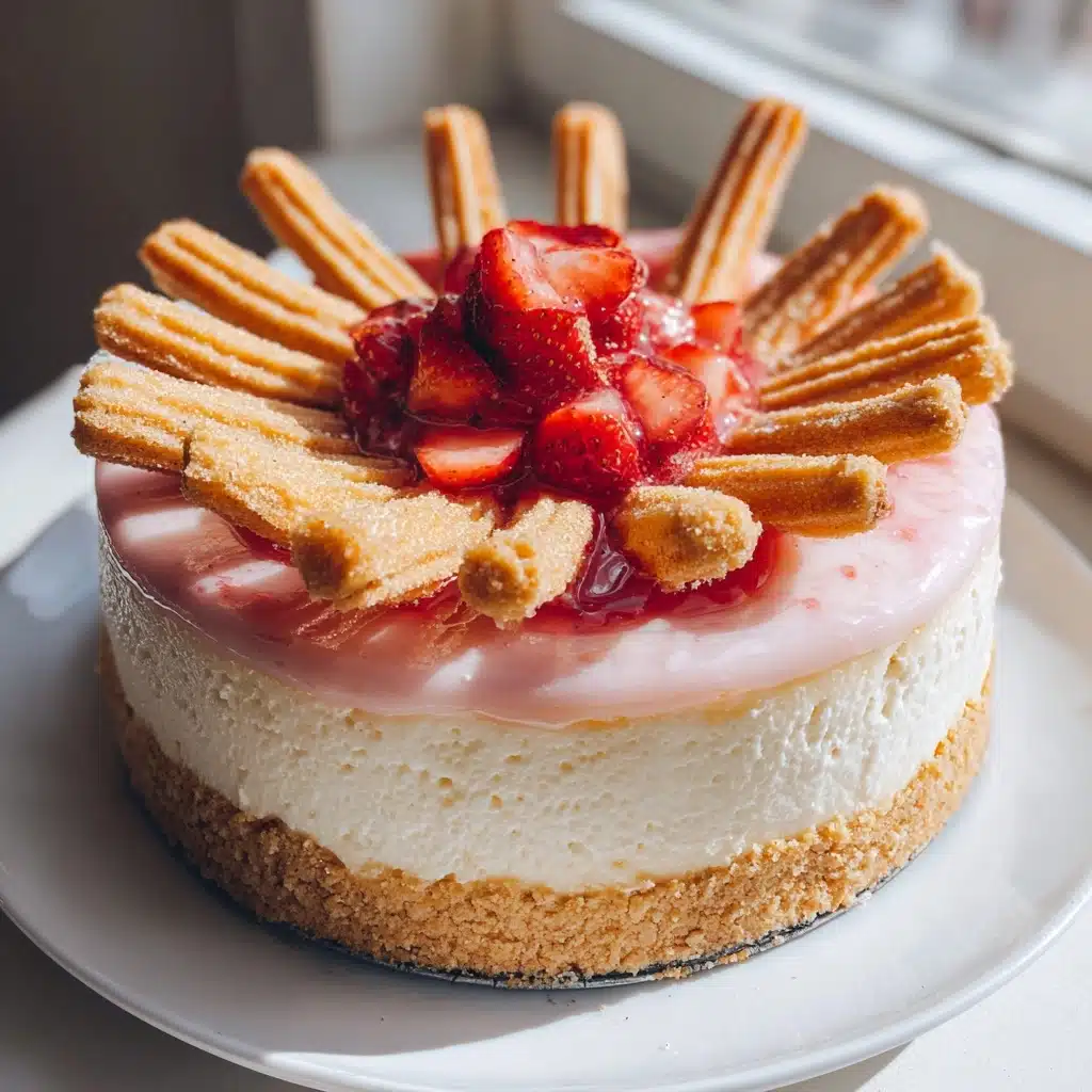 Strawberry Crunch Churro Cheesecake Recipe - Recipe Image