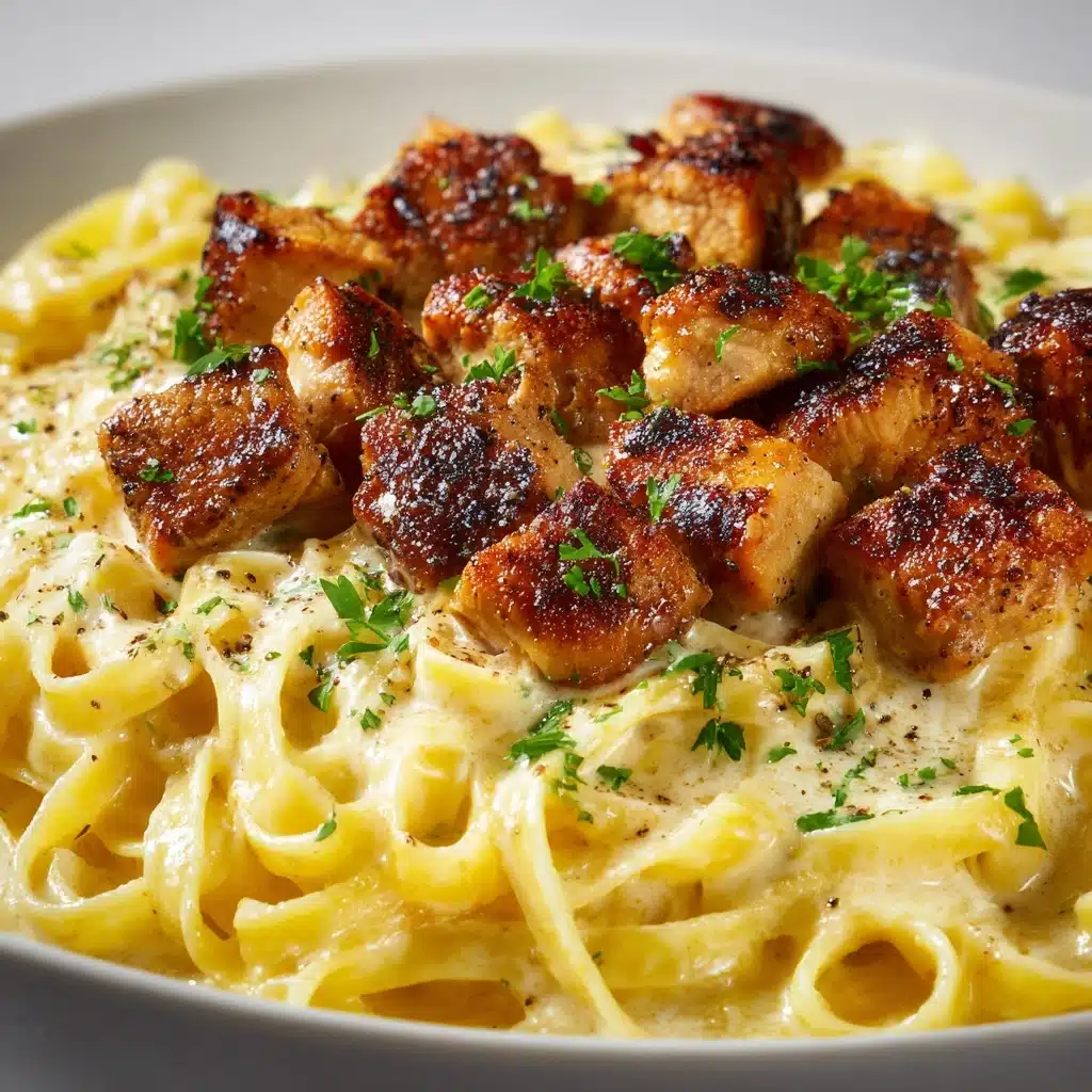 Chicken Bites with Creamy Parmesan Pasta Recipe - Recipe Image