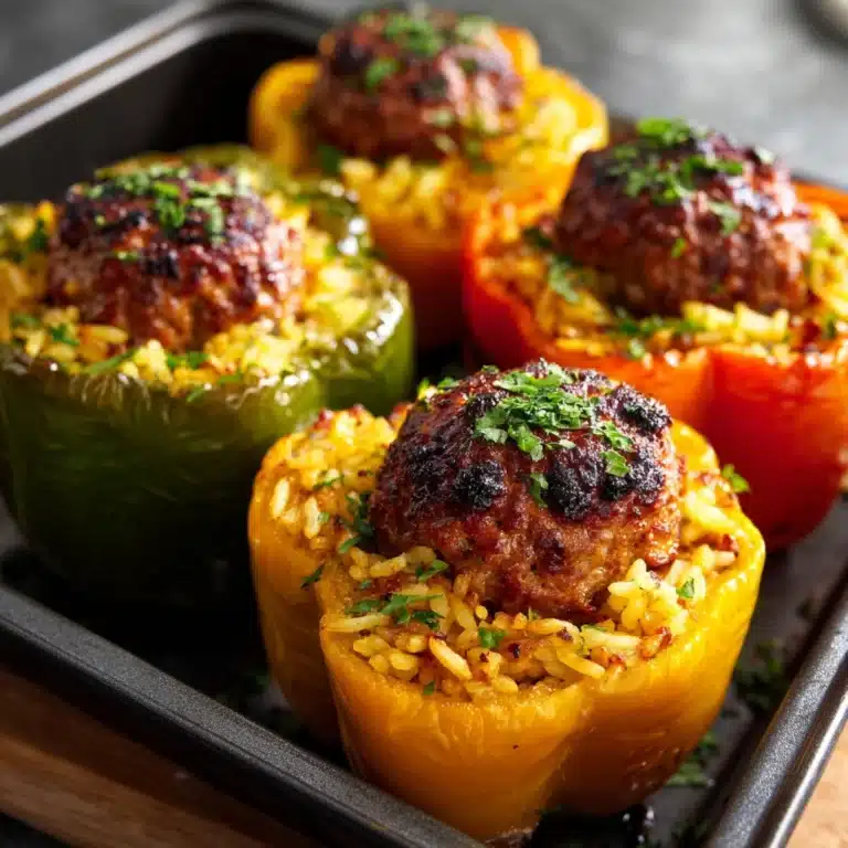Stuffed Bell Peppers with Rice and Kefta Recipe