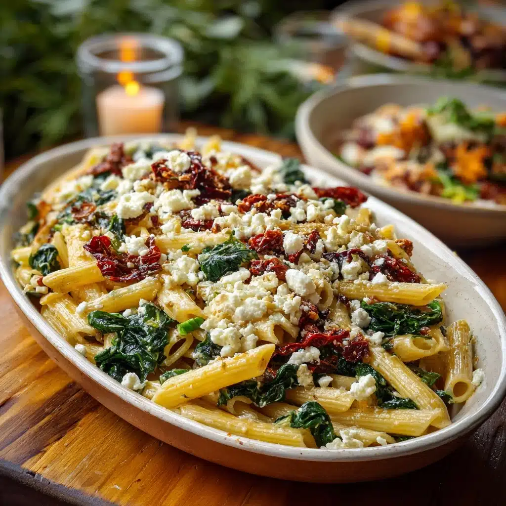 Pasta with Spinach and Feta Cheese Recipe - Recipe Image