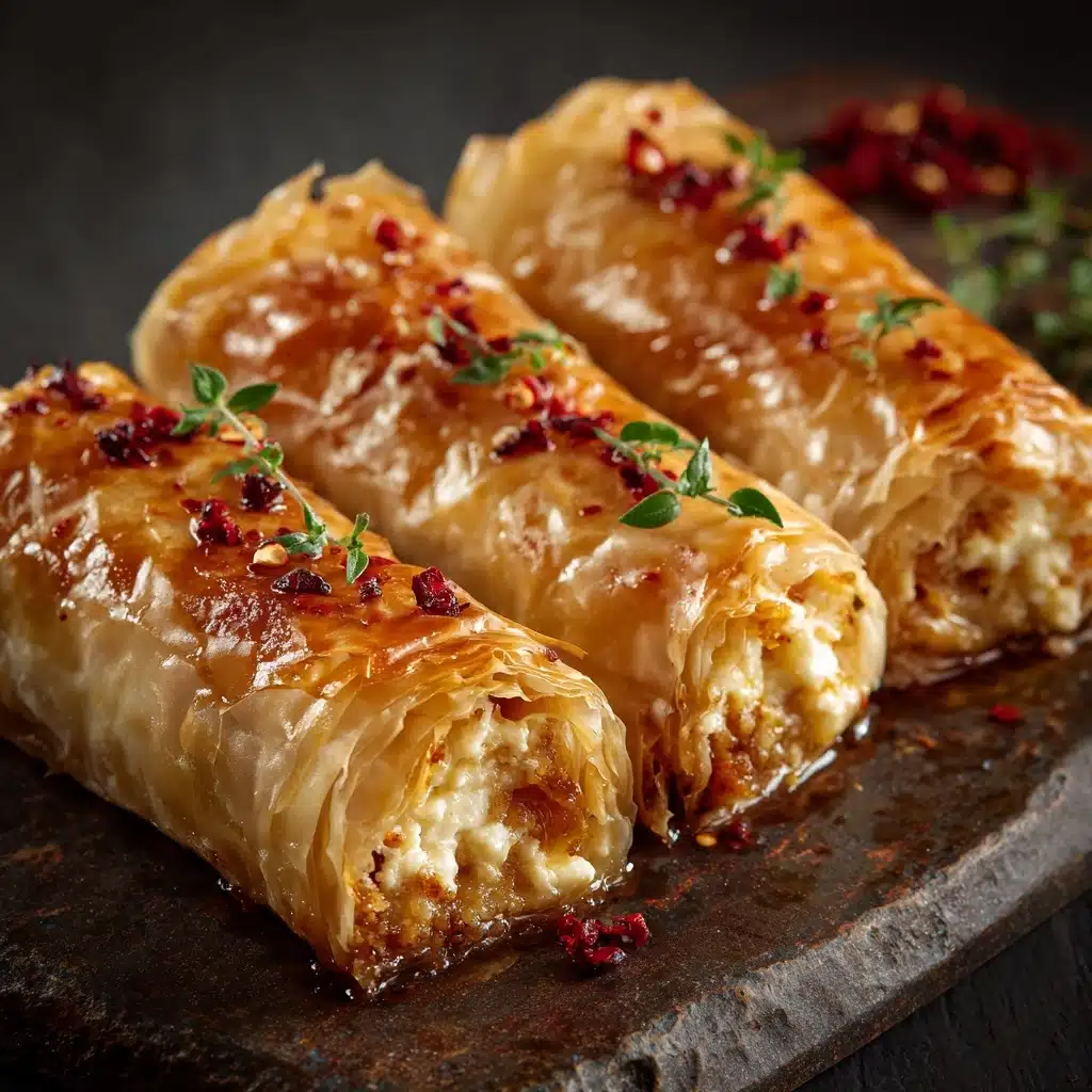 Oven Fried Feta Rolls with Chili Honey Recipe
