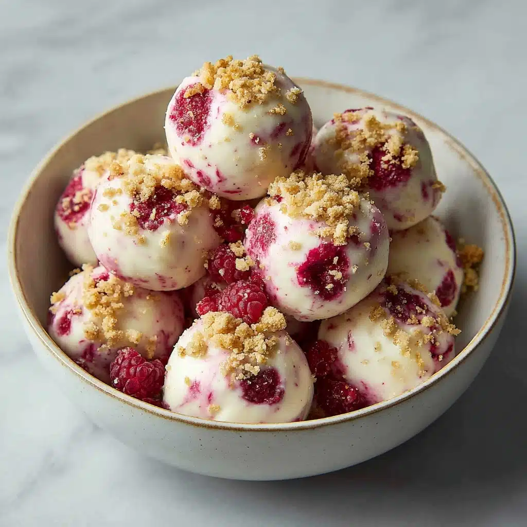 White Chocolate Raspberry Cheesecake Balls Recipe - Recipe Image