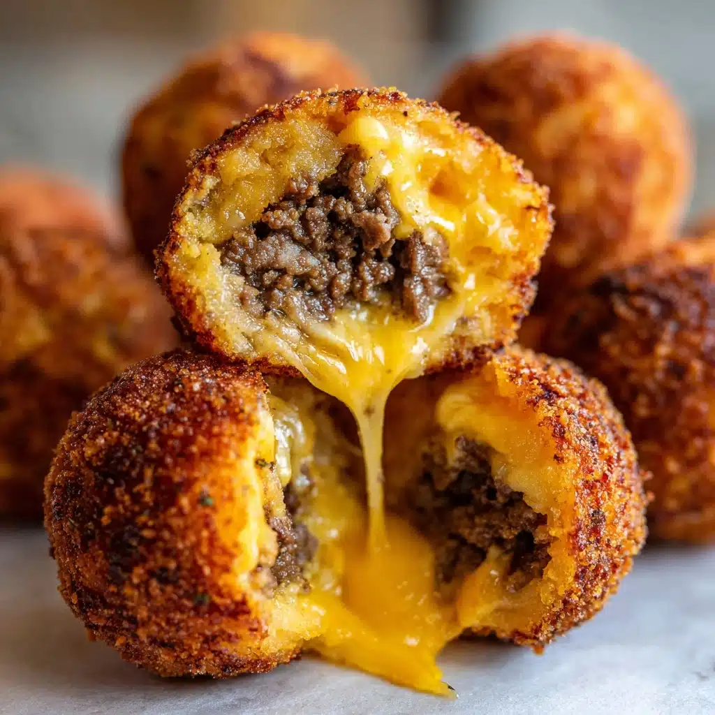Fried Cheesy Ground Beef Balls Recipe - Recipe Image