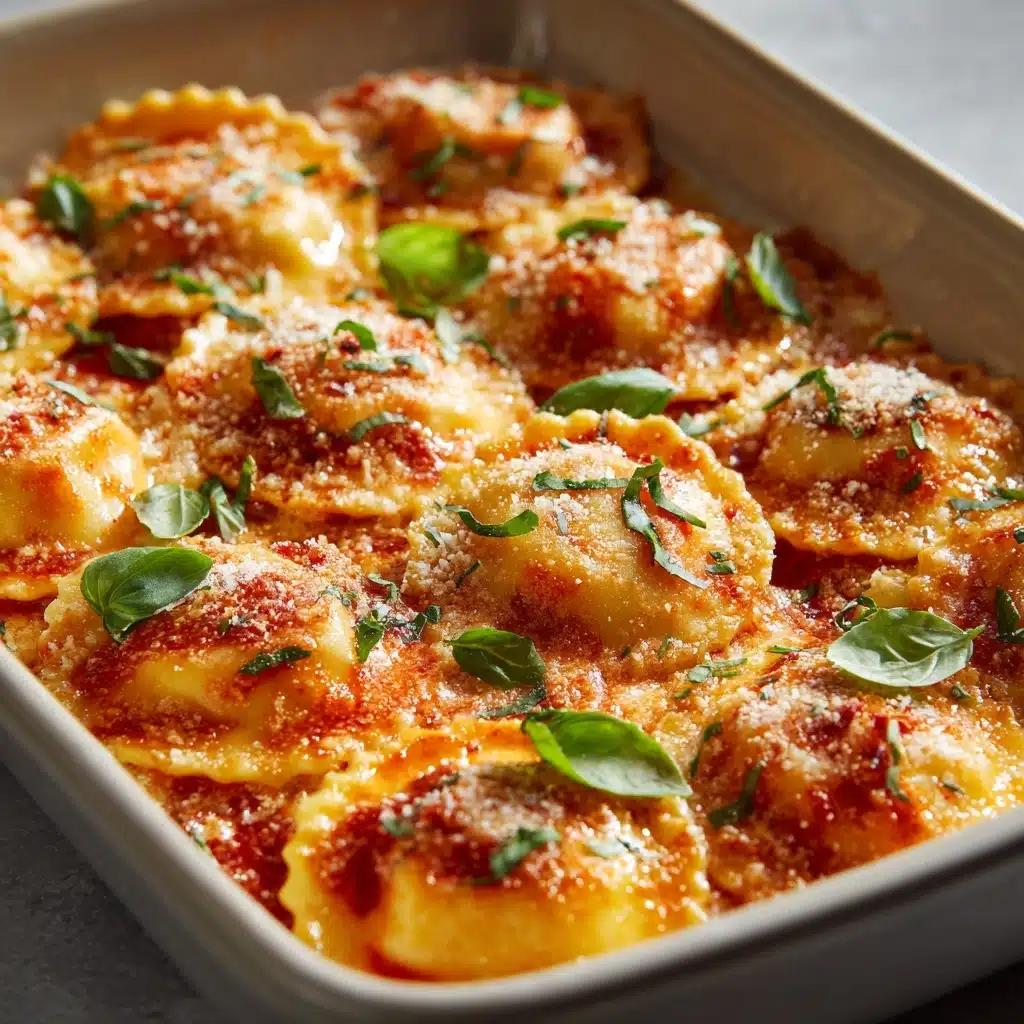Easy Tomato Spinach Ravioli Bake Recipe