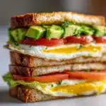 Easy Vegetarian Breakfast Egg Sandwich Recipe
