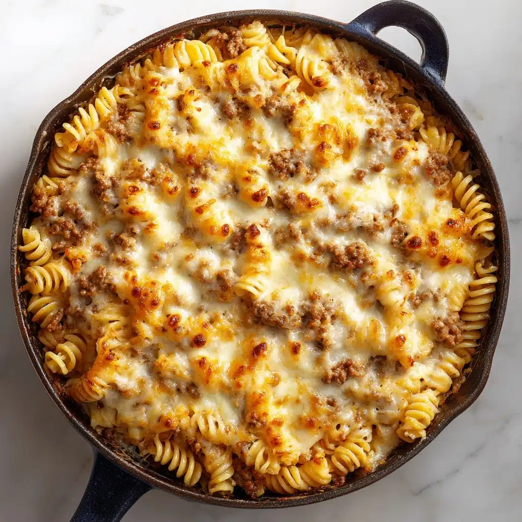 Cheesy Ground Beef Pasta Skillet Recipe - Recipe Image
