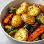 Garlic Herb Roasted Potatoes, Carrots, and Zucchini Recipe