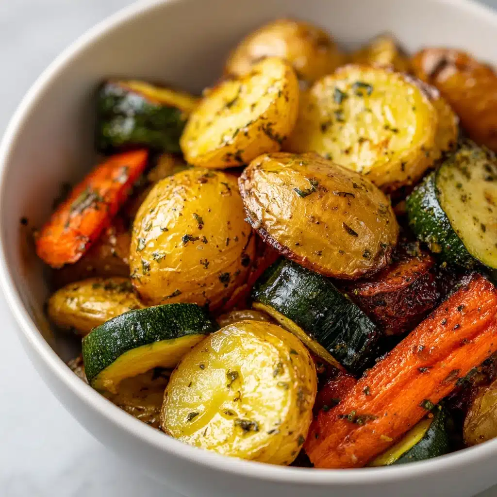 Garlic Herb Roasted Potatoes, Carrots, and Zucchini Recipe