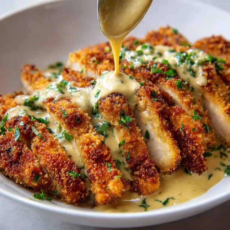 Parmesan Crusted Chicken with Creamy Garlic Sauce Recipe
