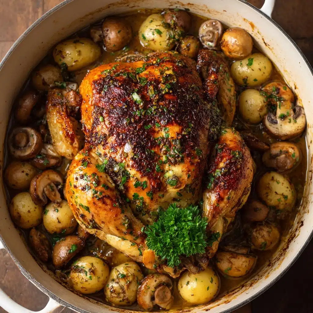 Creamy Lemon and Herb Pot Roasted Chicken Recipe - Recipe Image