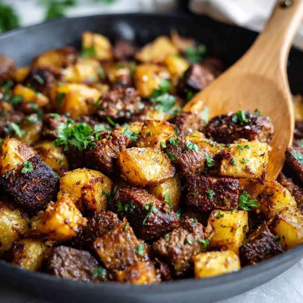 Garlic Butter Steak Bites and Potatoes Recipe - Recipe Image