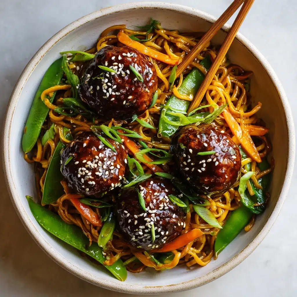 Asian Meatballs with Yakisoba Recipe - Recipe Image