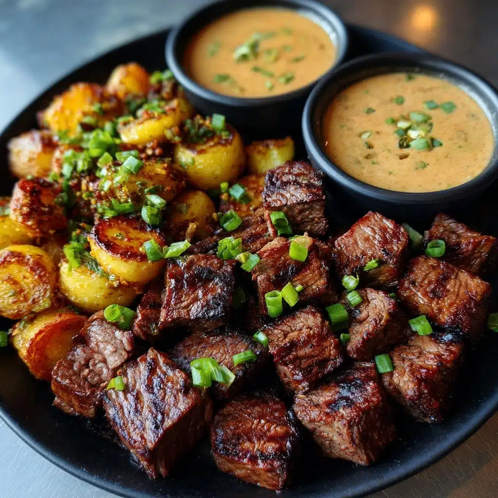 Garlic Butter Steak Bites and Smashed Potatoes Recipe