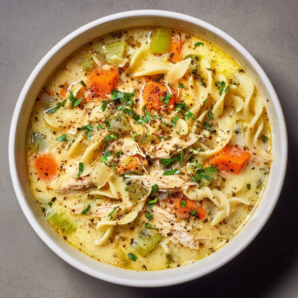 Creamy Lemon Chicken Noodle Soup Recipe - Recipe Image