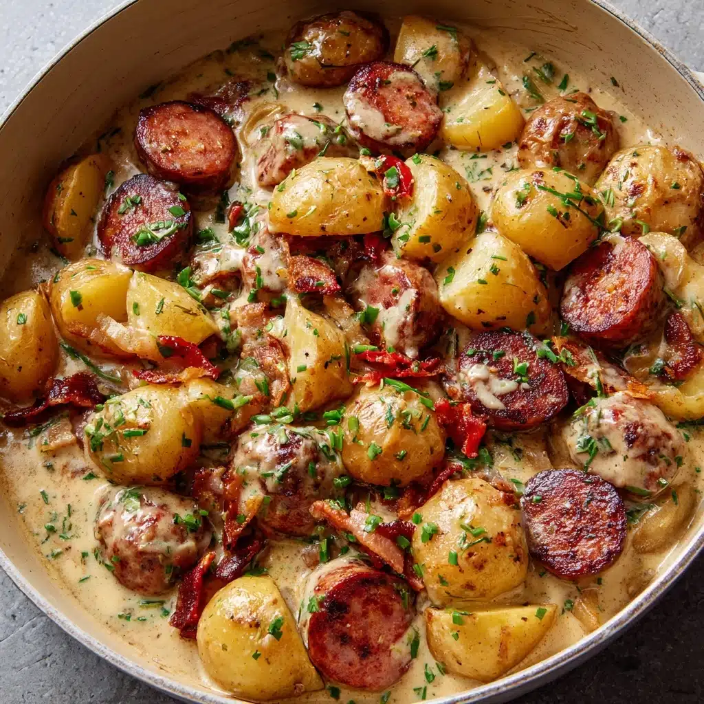 Creamy Smoked Sausage & Potato Crockpot Dinner Recipe - Recipe Image
