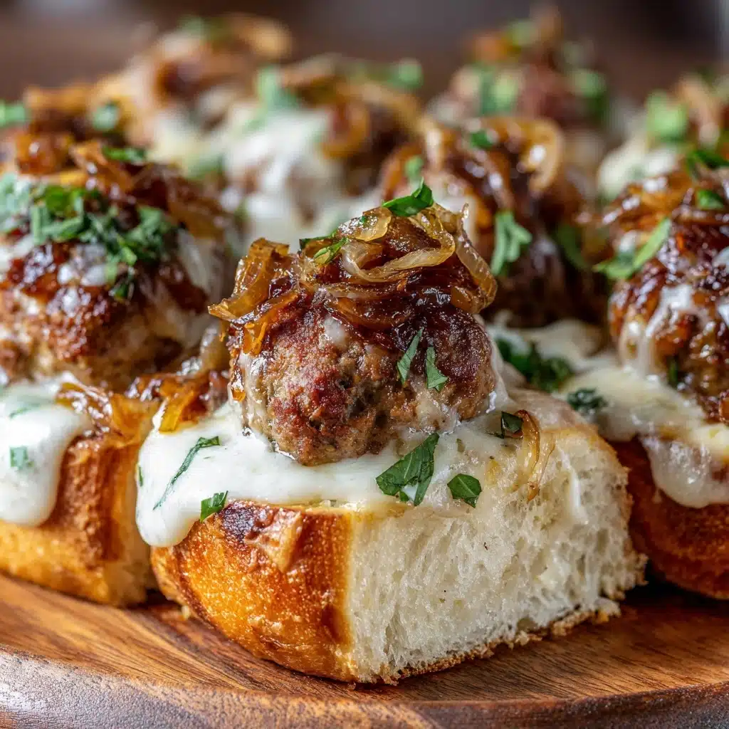 Cheesy French Onion Meatball Subs Recipe - Recipe Image