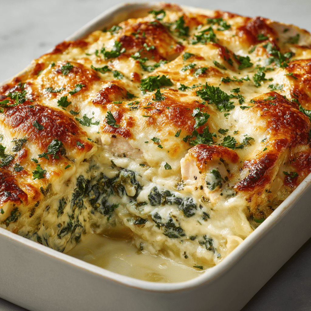 Spinach Artichoke Chicken Casserole Recipe - Recipe Image