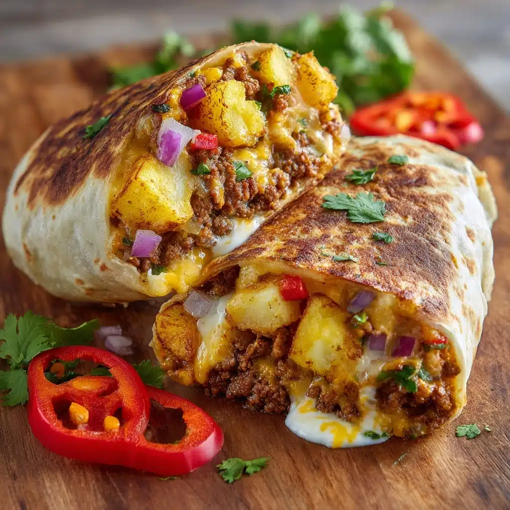 Cheesy Potato Burritos with Beef Recipe - Recipe Image