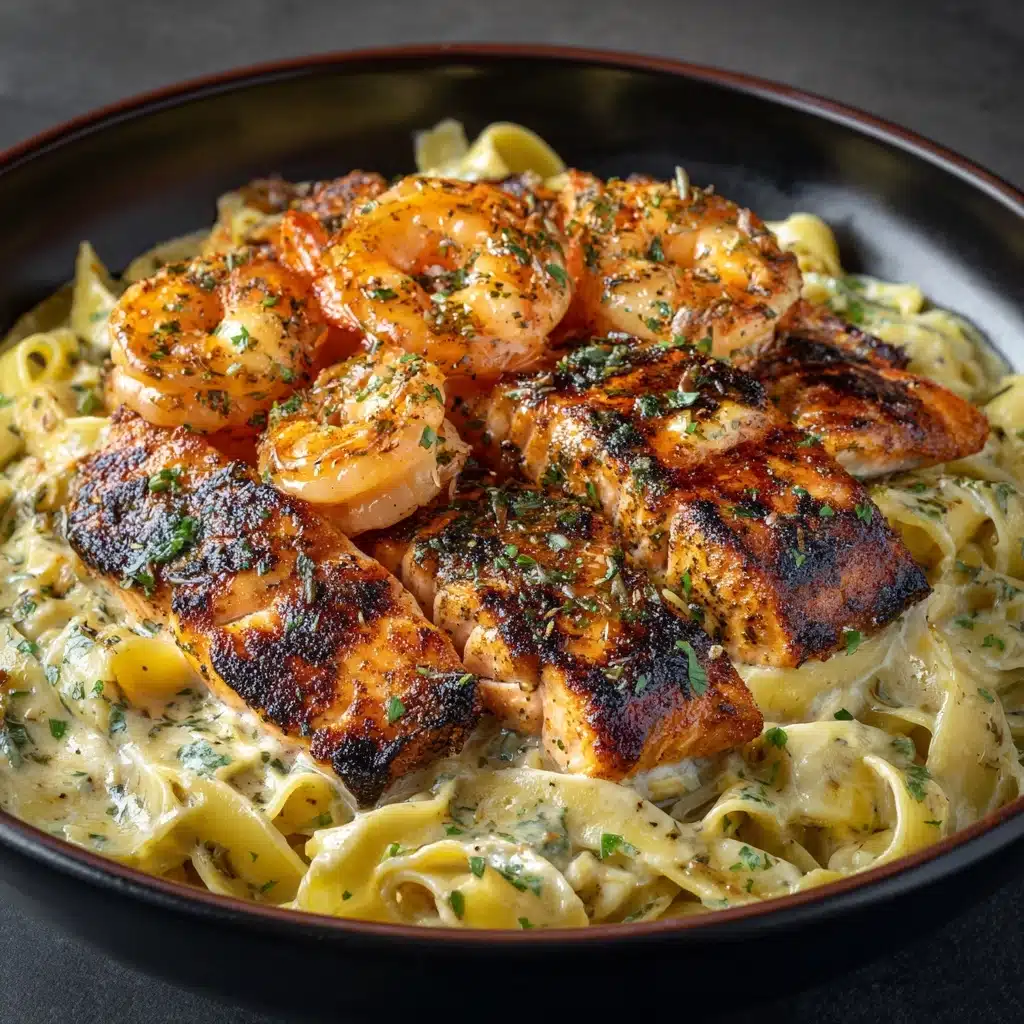 Salmon and Shrimp Alfredo with a Twist Recipe - Recipe Image