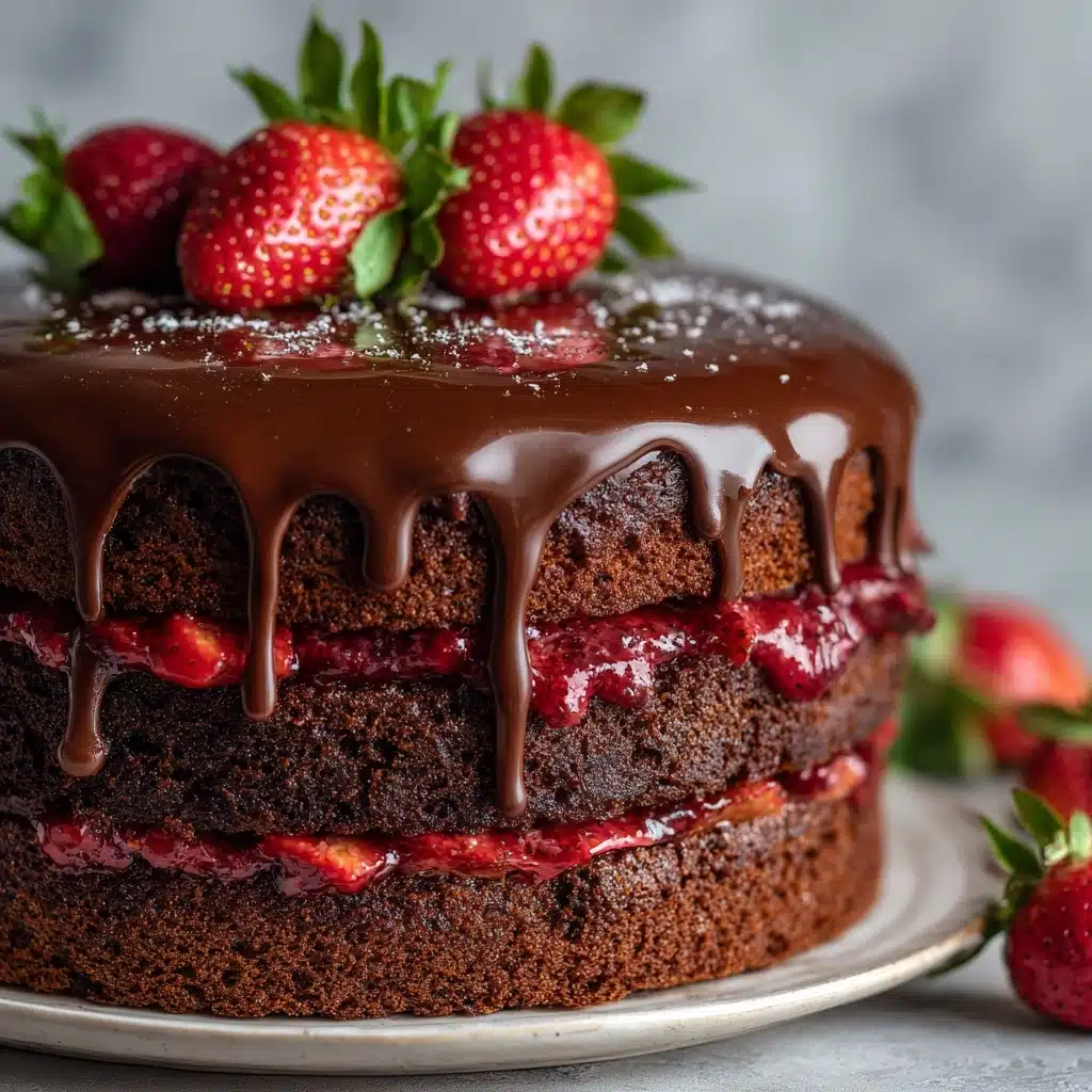 Chocolate Cake with Strawberry Filling Recipe - Recipe Image