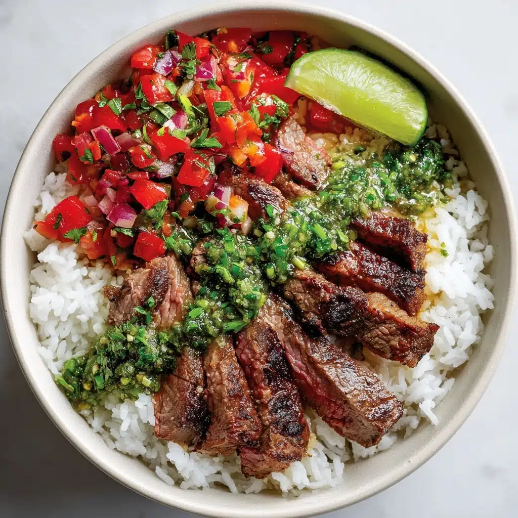 Skirt Steak Rice Bowls with Chimichurri Sauce Recipe - Recipe Image