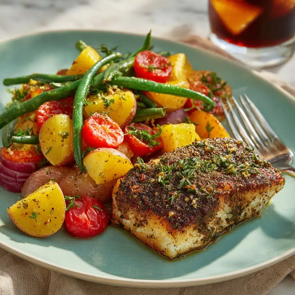 Herb-Crusted Tilapia with Roasted Vegetables Recipe - Recipe Image