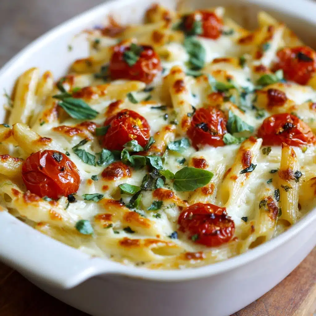 Creamy Pasta Bake with Cherry Tomatoes and Basil Recipe - Recipe Image