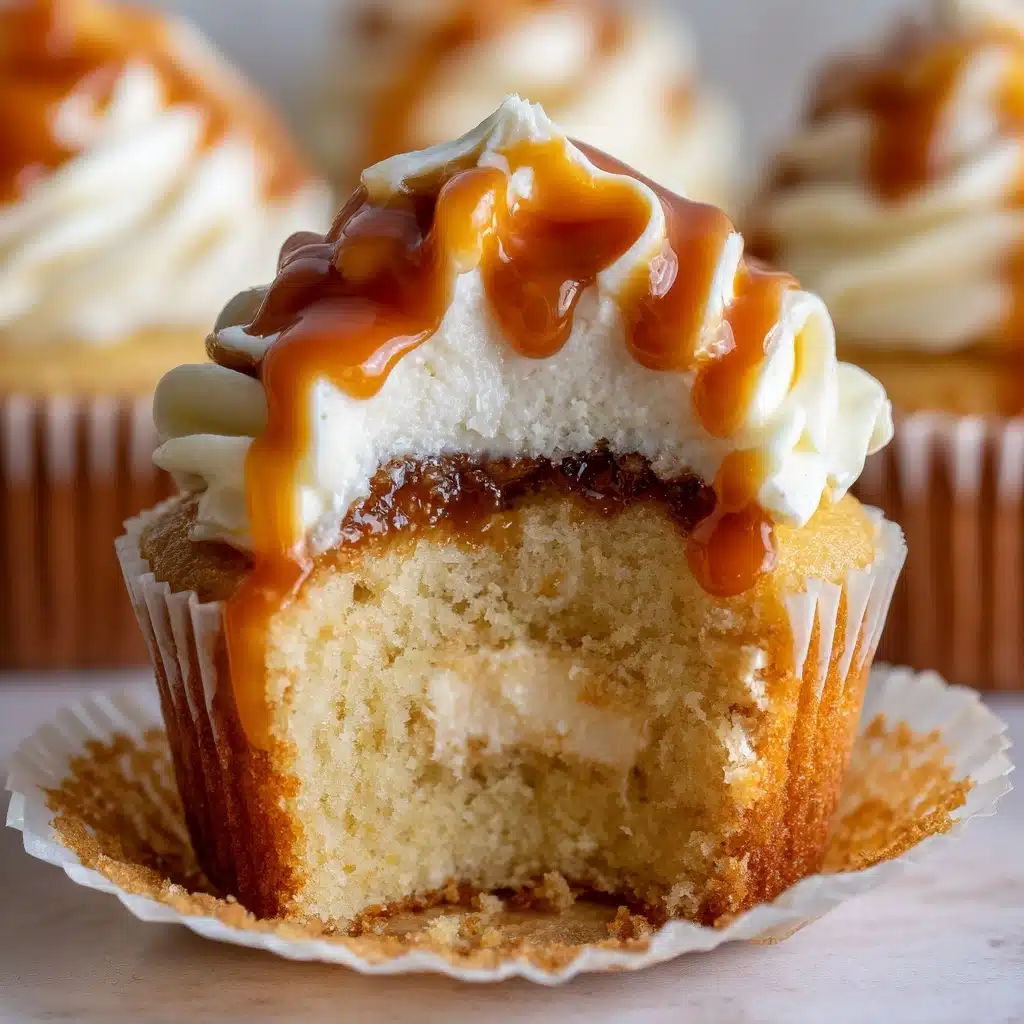 Caramel Cream-Filled Cupcakes Recipe - Recipe Image