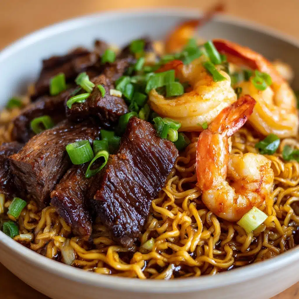 Shrimp and Steak Noodles Recipe - Recipe Image