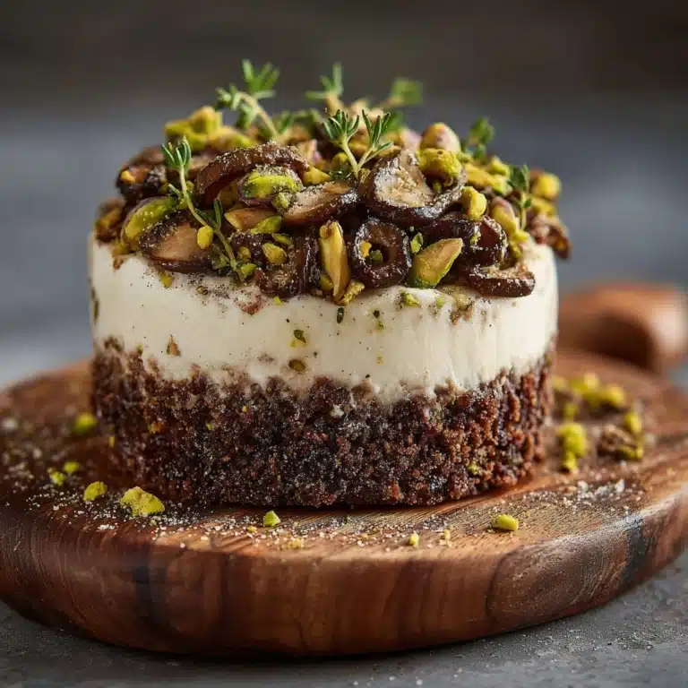 Pistachio and Mushroom Cheesecake with Feta & Parmesan Crust Recipe