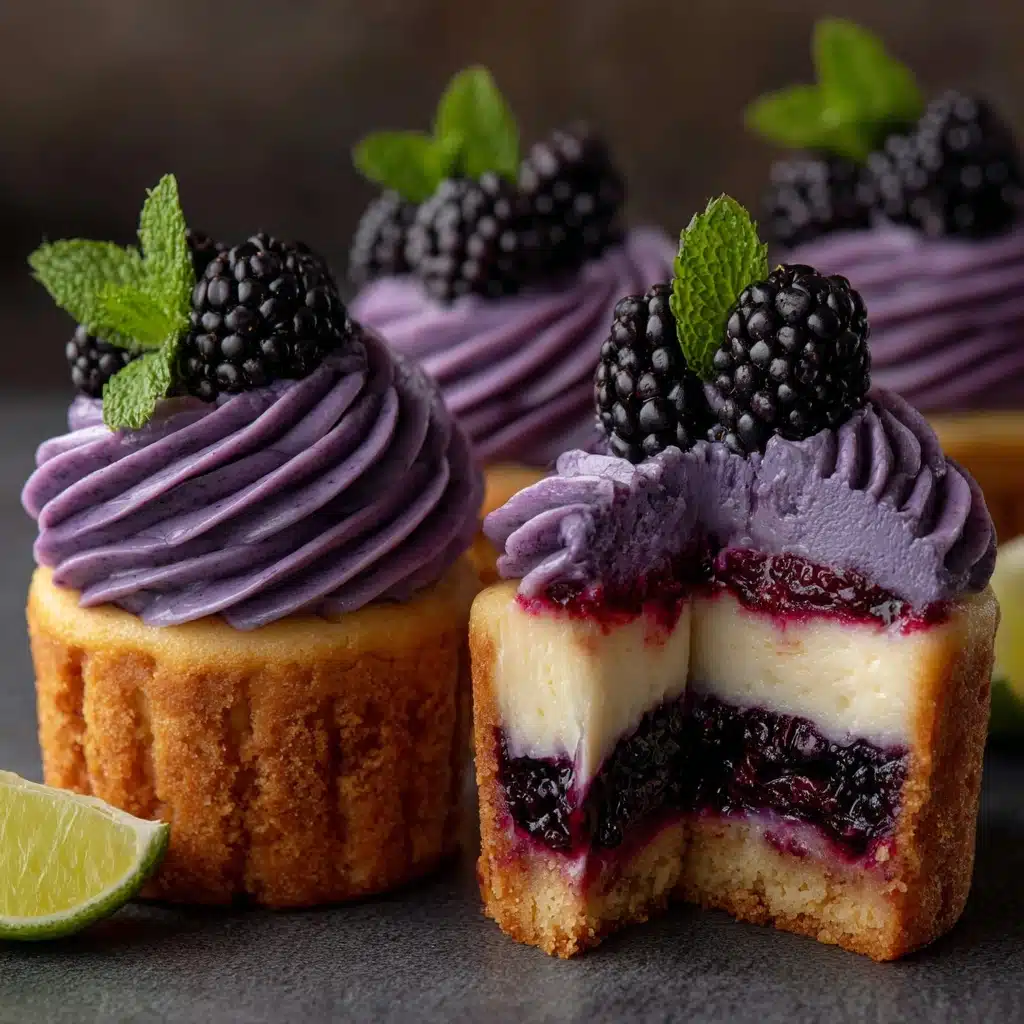 Decadent Blackberry Lime Cheesecake Cupcakes Recipe - Recipe Image