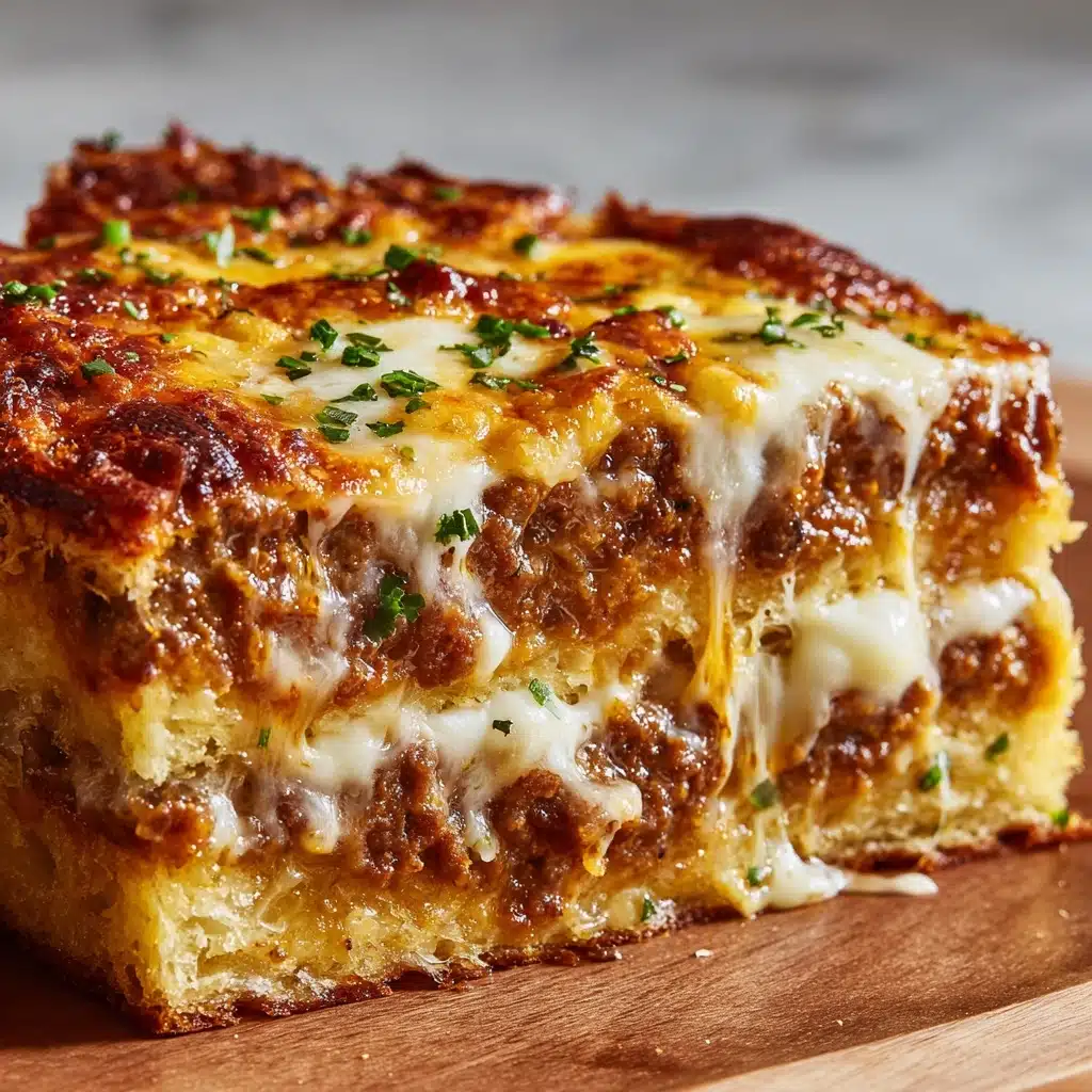 Garlic Bread Cheesy Sloppy Joe Bake Recipe - Recipe Image