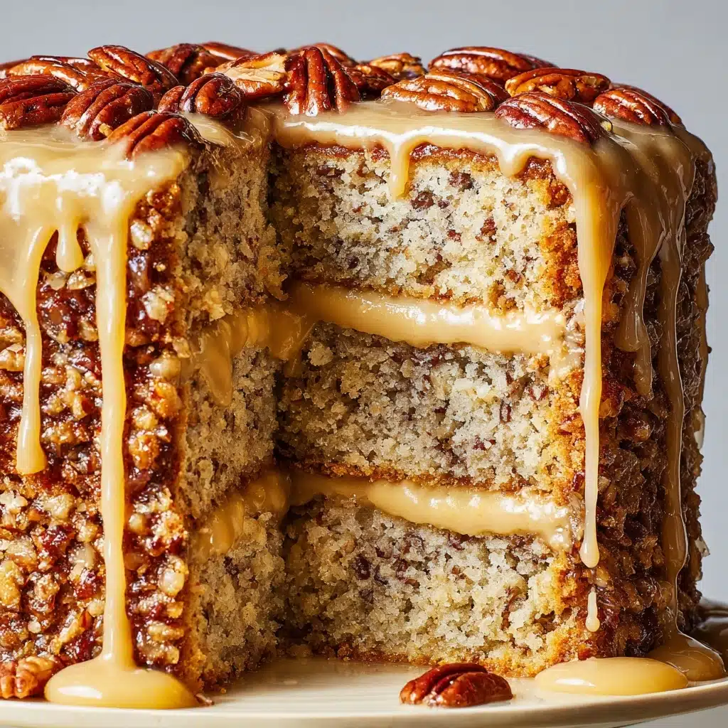 Banana Pecan Caramel Layer Cake Recipe - Recipe Image
