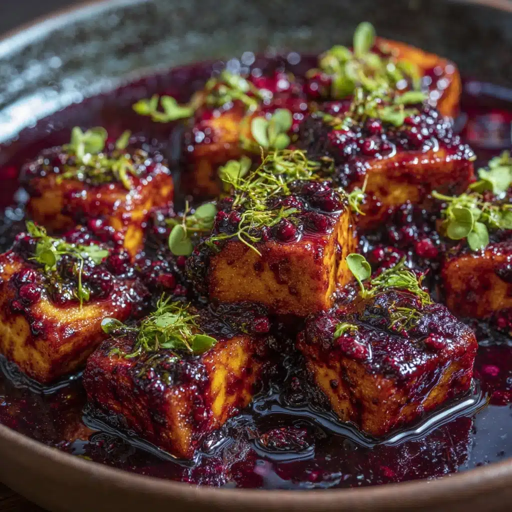 Blackberry Glazed Tofu with Black Pepper & Chili Recipe - Recipe Image
