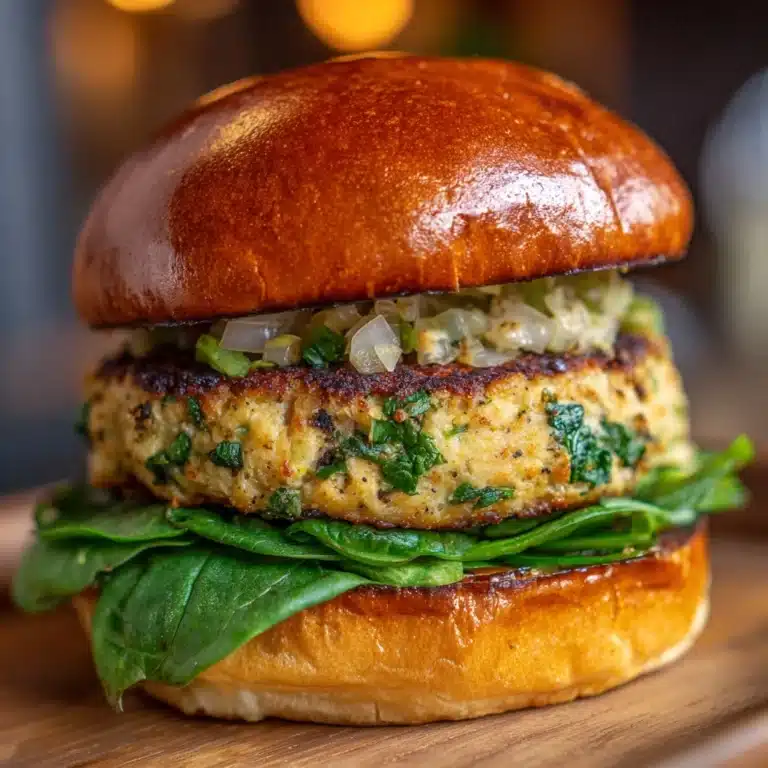 White Cheddar Spinach Chicken Burgers Recipe
