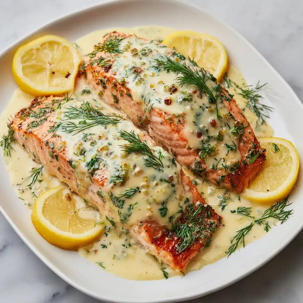Baked Salmon with Lemon Dijon Sauce Recipe - Recipe Image
