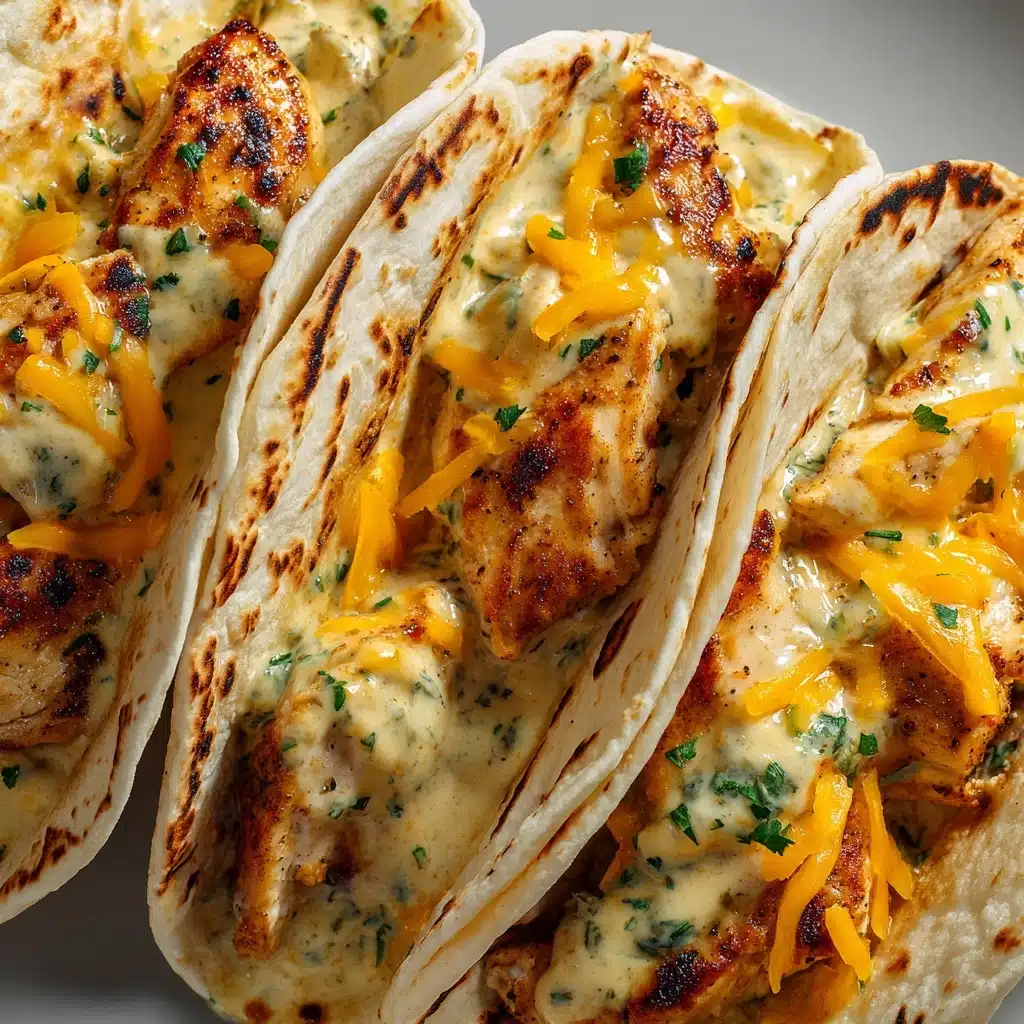 Cheesy Garlic Chicken Wraps Recipe